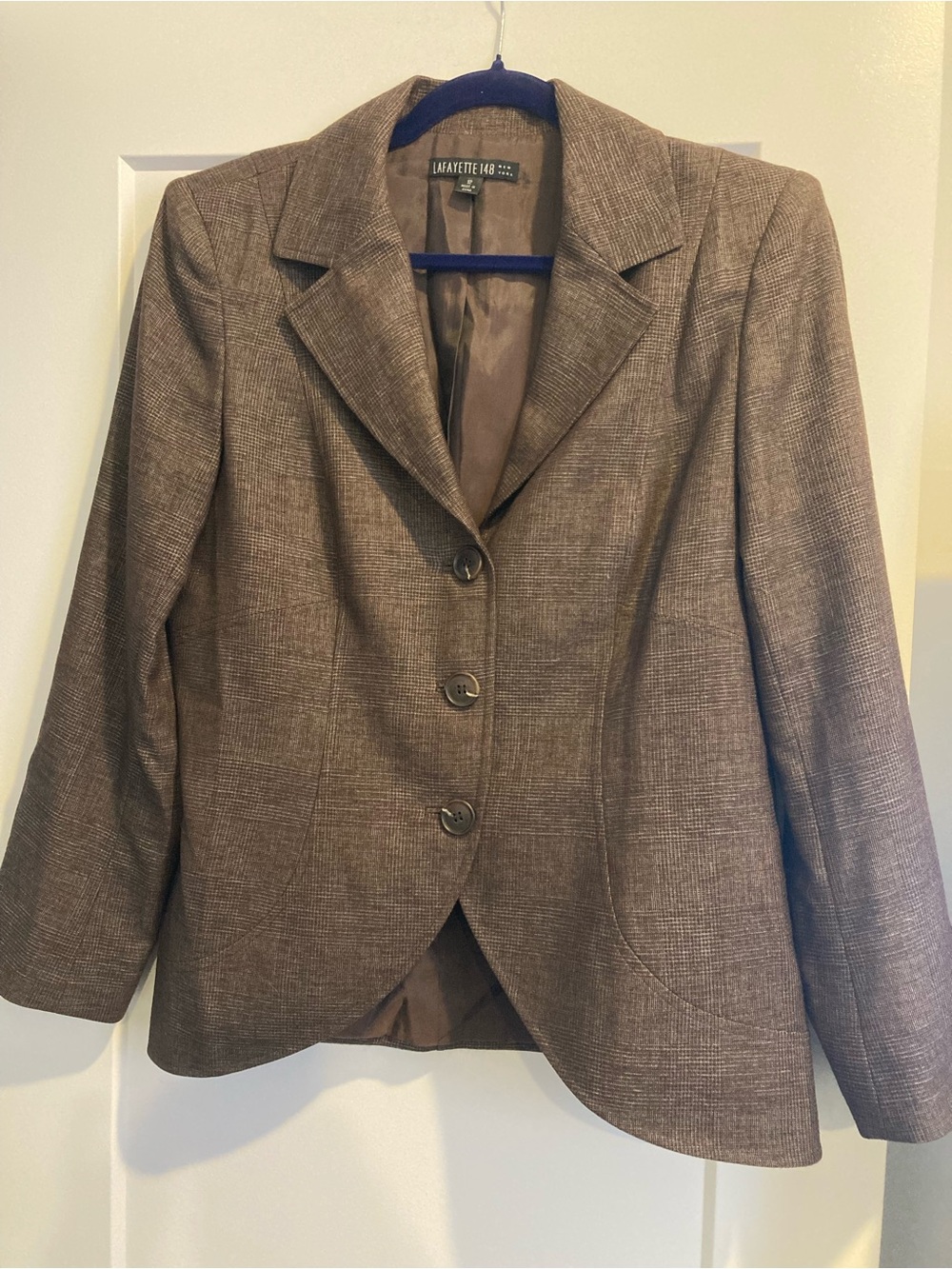 Lafayette 148 New York Brown Wool Blend Blazer Size 12 New Never Worn